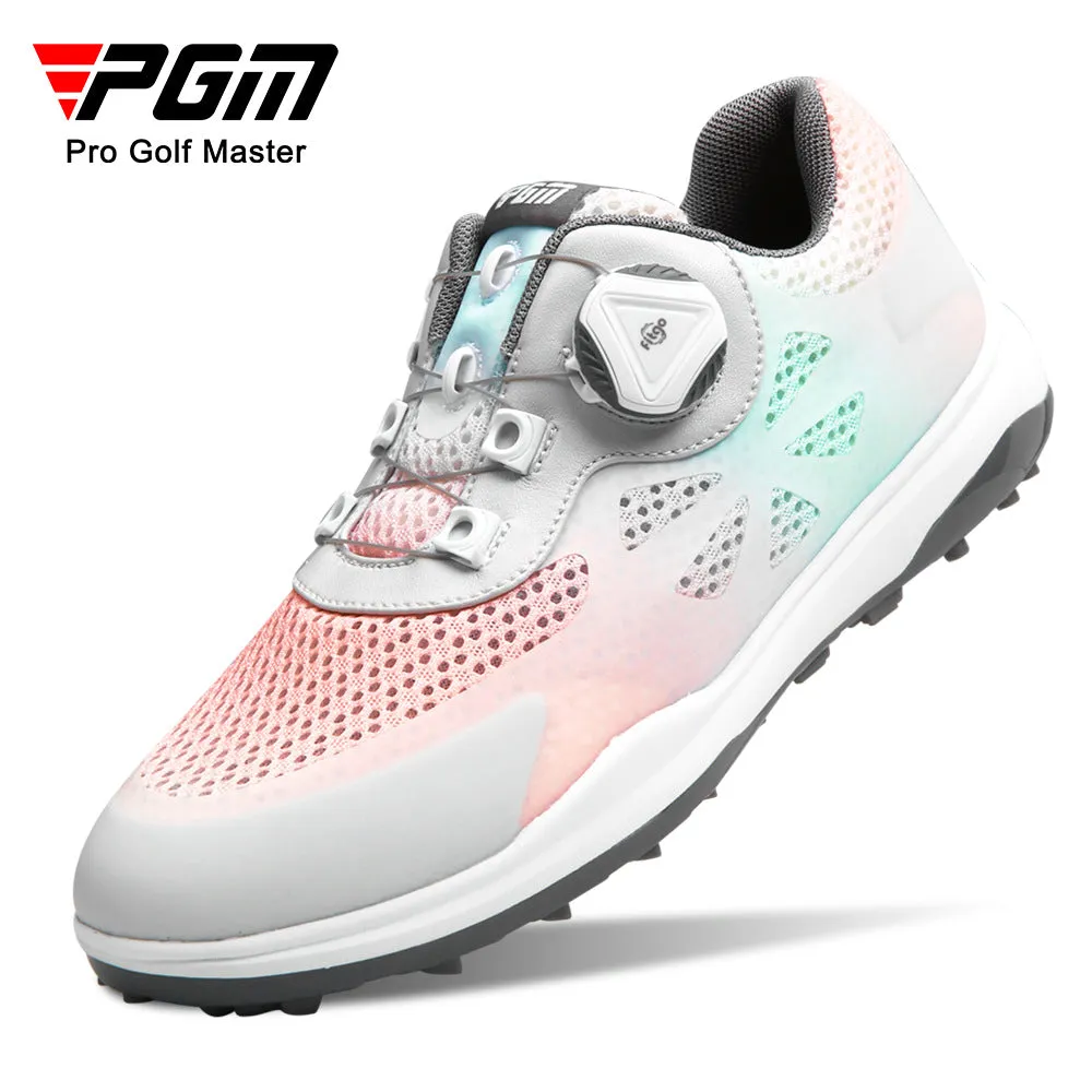 PGM XZ238 custom logo women golf trainers shoes breathable mesh golf shoes
