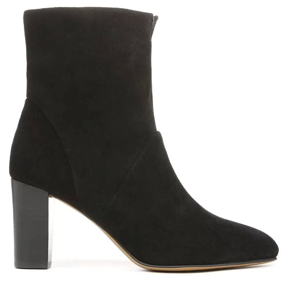 Pia Black Suede Franco Sarto Ankle Boots