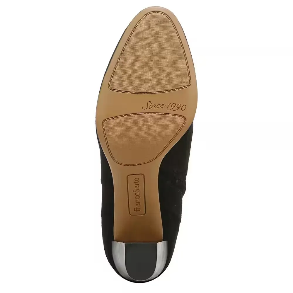 Pia Black Suede Franco Sarto Ankle Boots