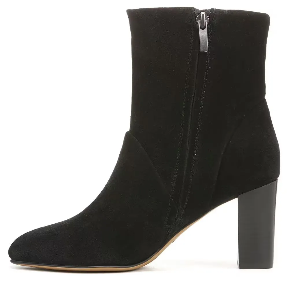 Pia Black Suede Franco Sarto Ankle Boots
