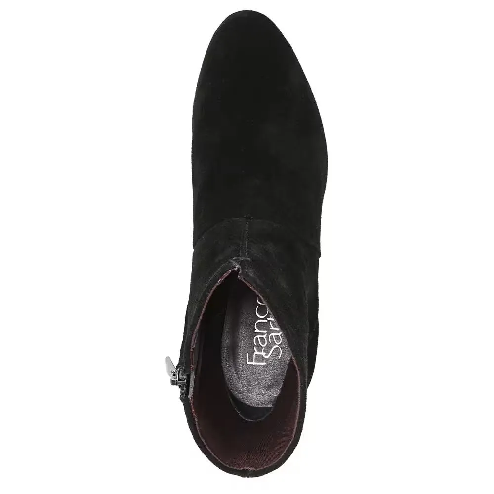 Pia Black Suede Franco Sarto Ankle Boots