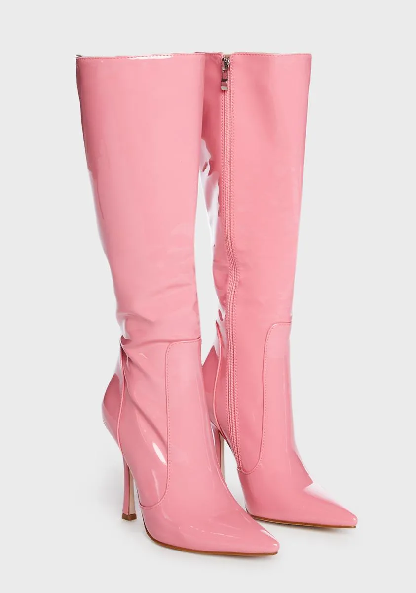 Pink Blushing Stiletto Boots