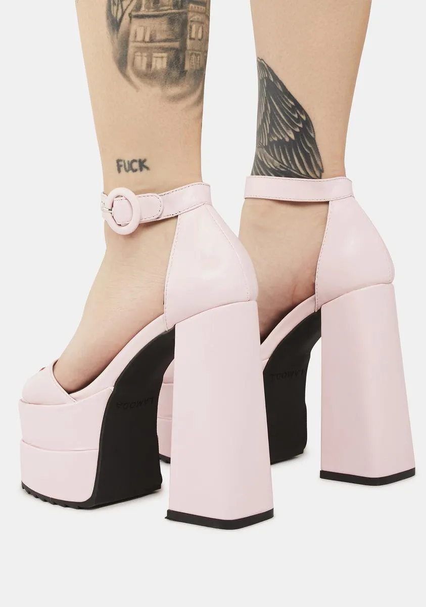 Pink Just Coz Platform Sandals