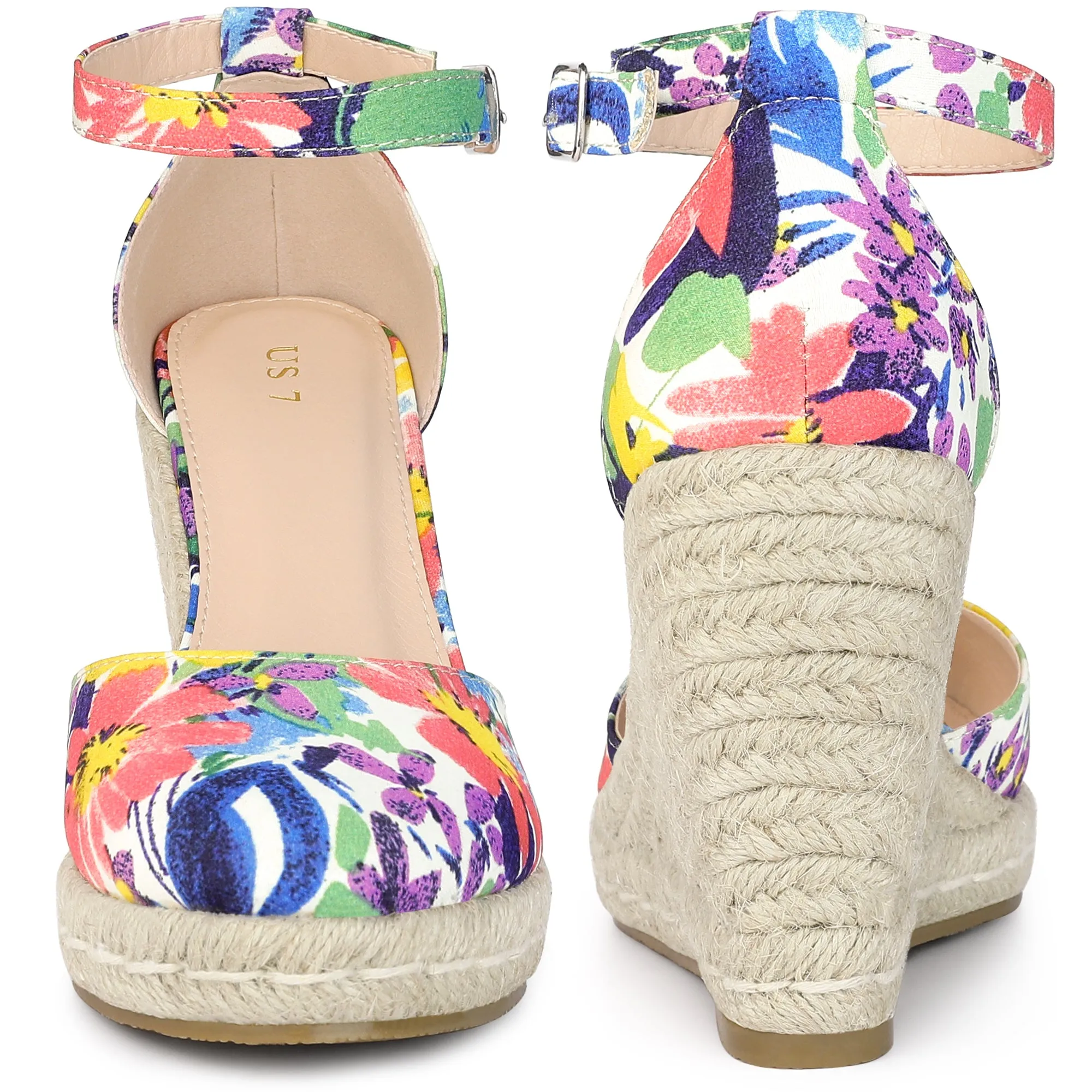 Platform Espadrilles Closed Toe Wedge Heel Sandals