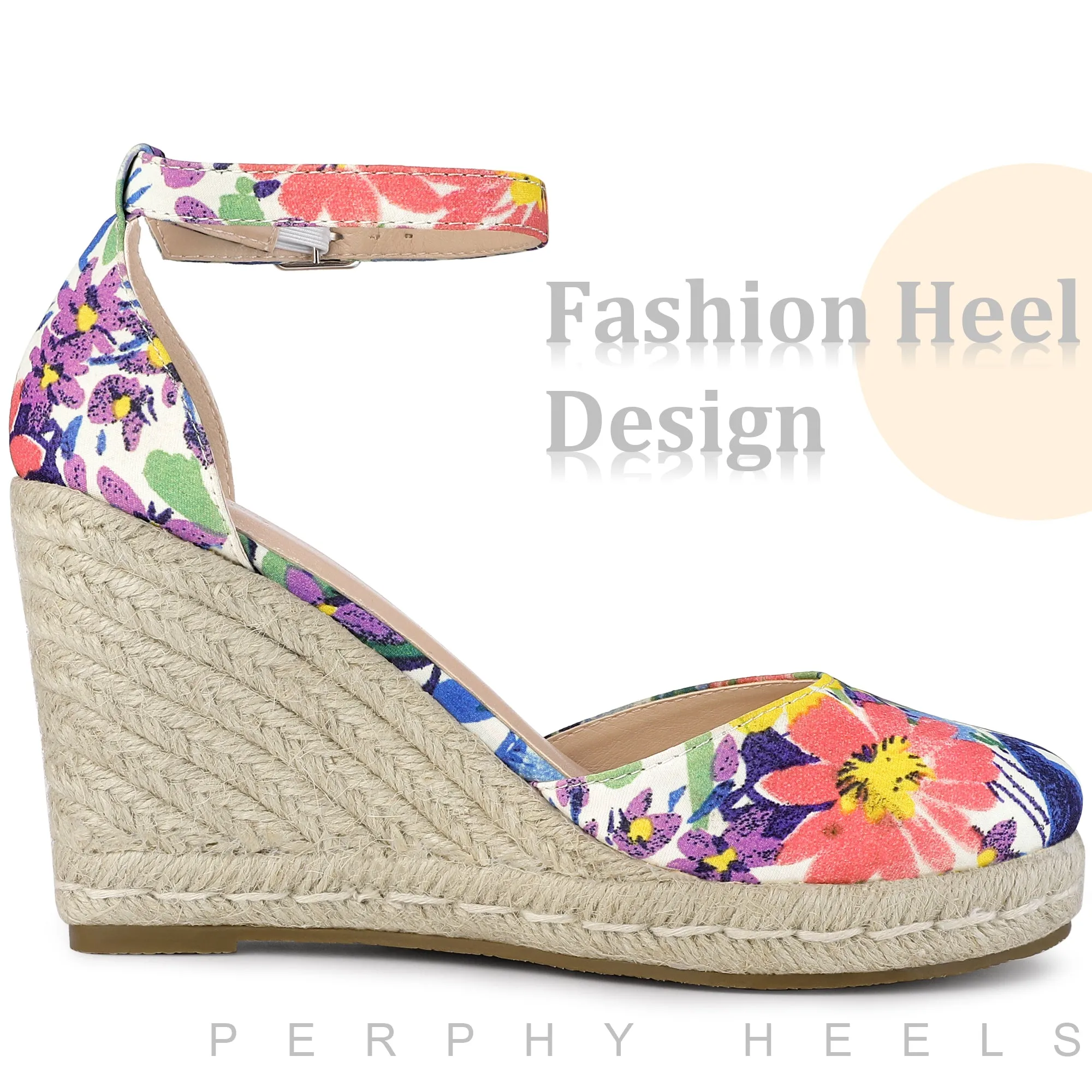 Platform Espadrilles Closed Toe Wedge Heel Sandals