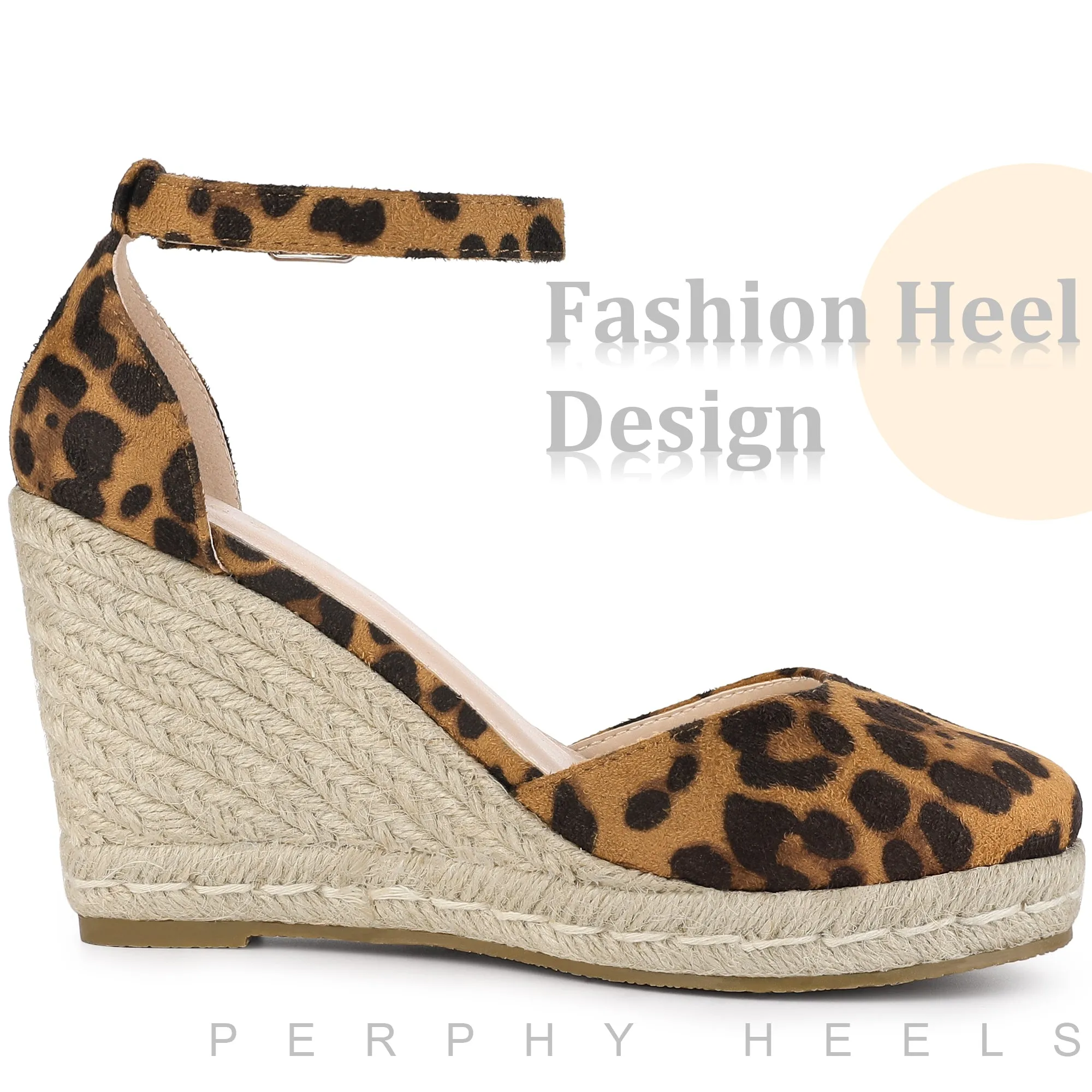 Platform Espadrilles Closed Toe Wedge Heel Sandals