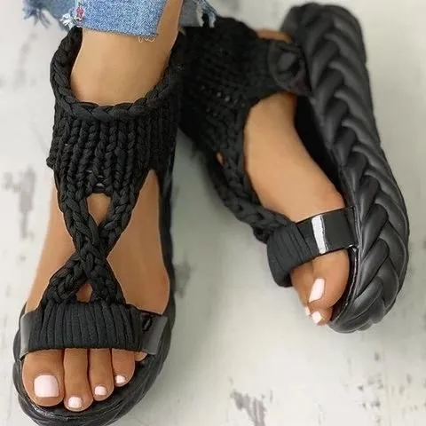 Platform knit walking sandals