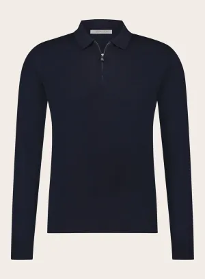 Polo met ritssluiting van wol