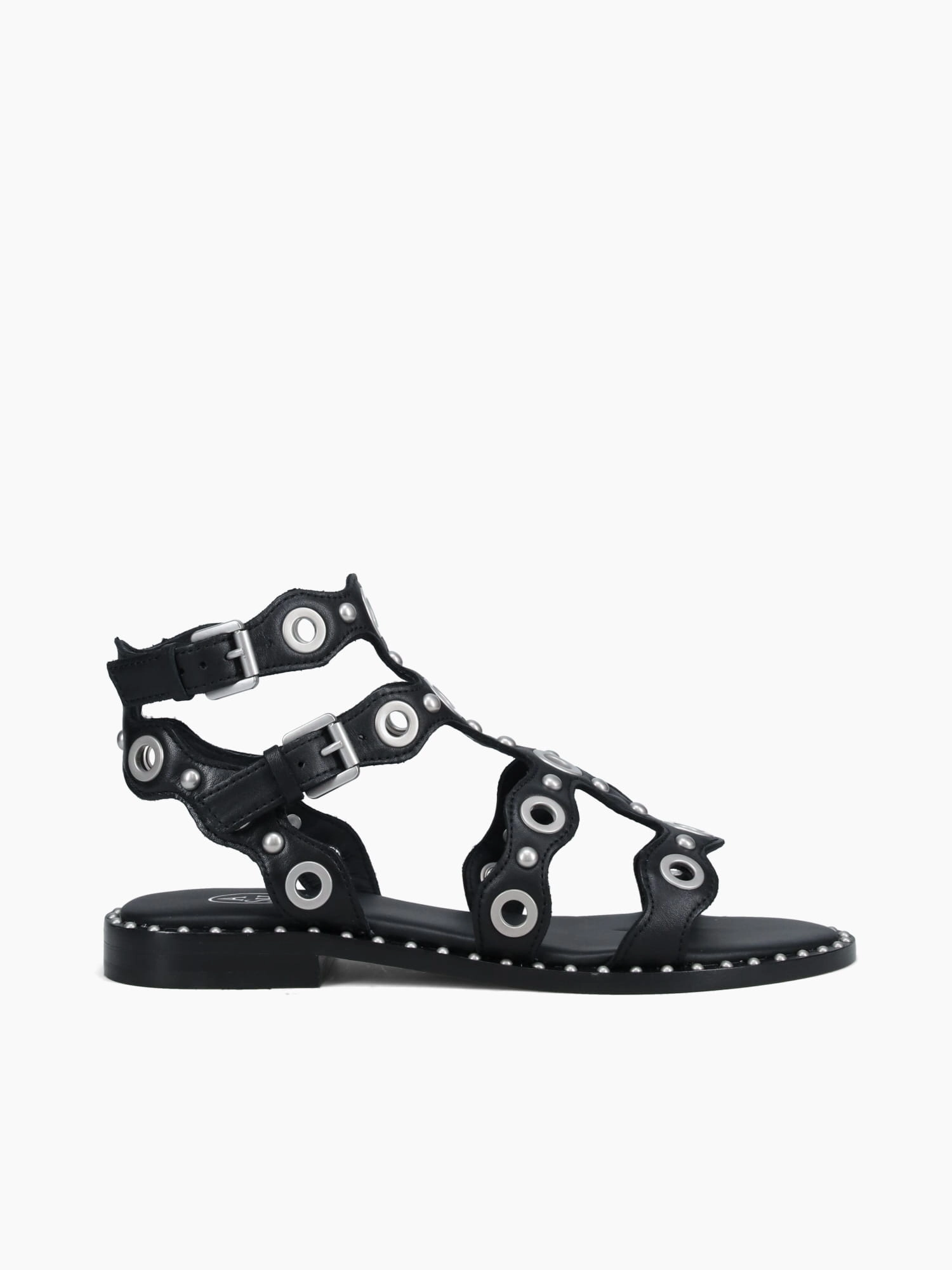 Simple Slip Pop Up Black Silver soft leather