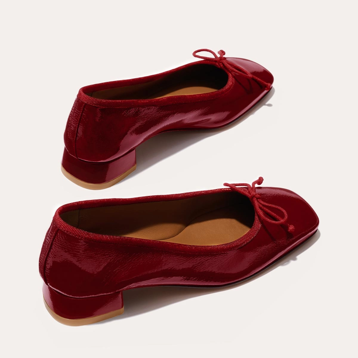 The Ada - Berry Crinkle Patent Low Heel
