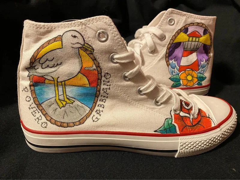 Povero Gabbiano Custom Sneaker Shoes One Size EU