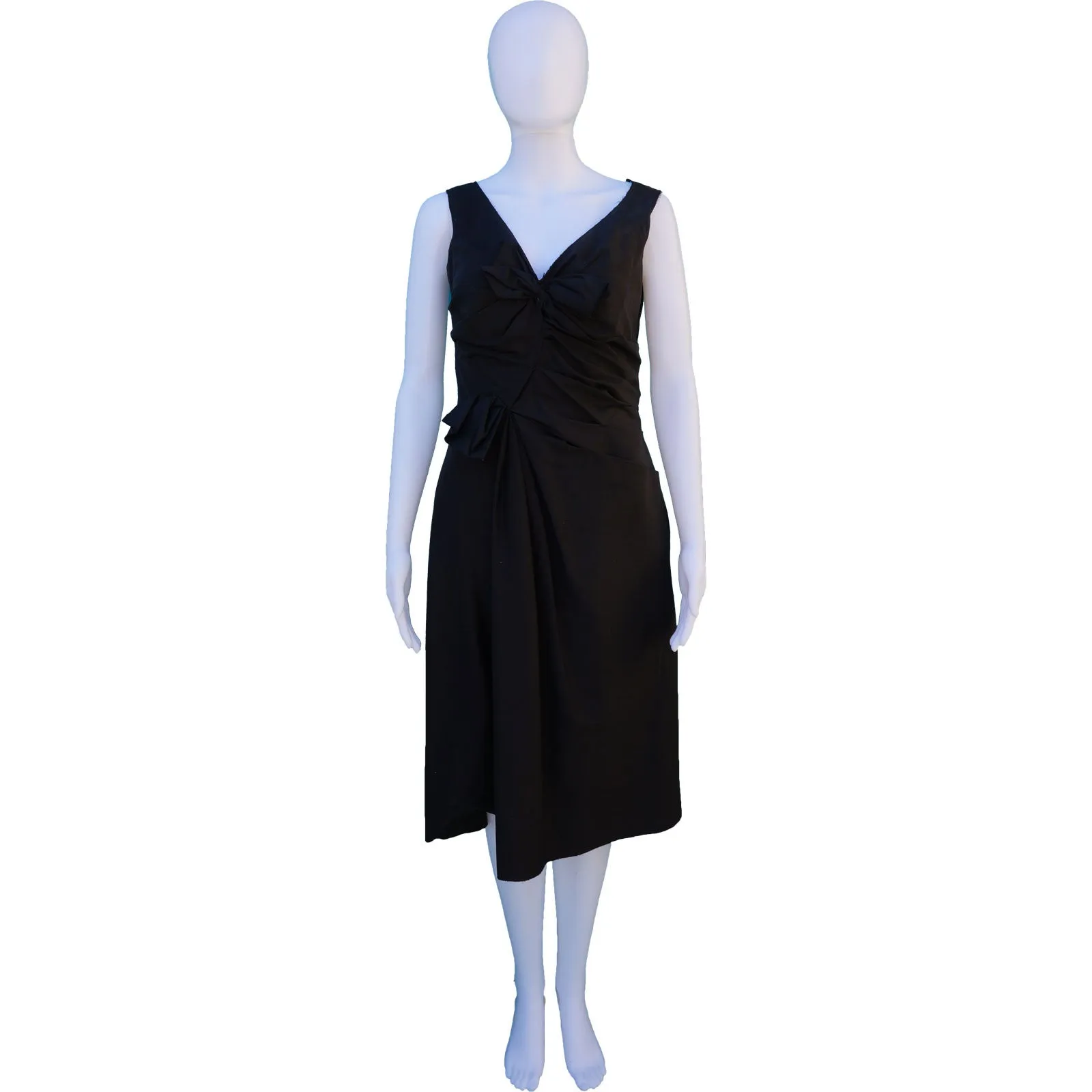 PRADA BOW-ACCENTED MIDI DRESS