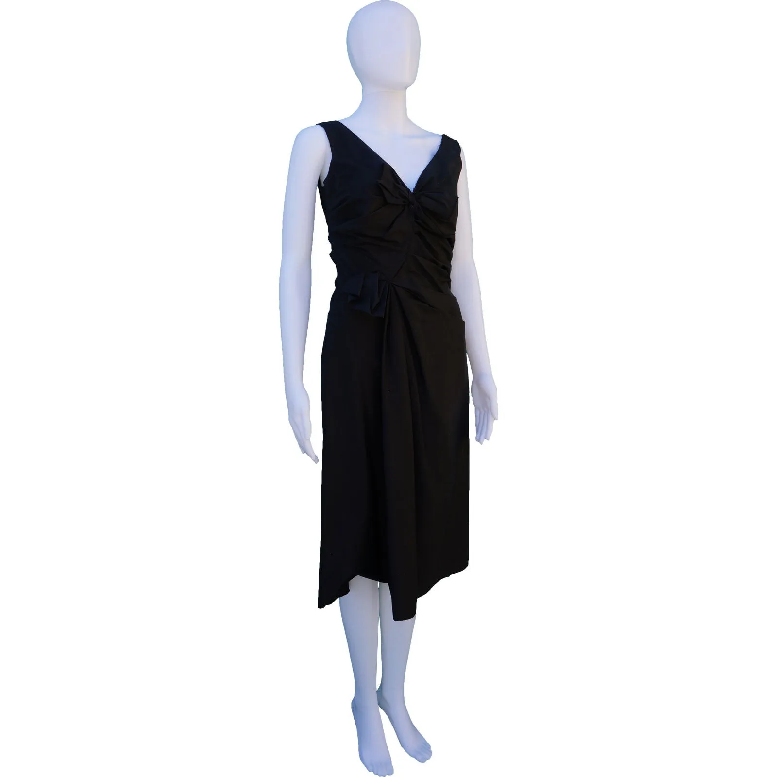 PRADA BOW-ACCENTED MIDI DRESS