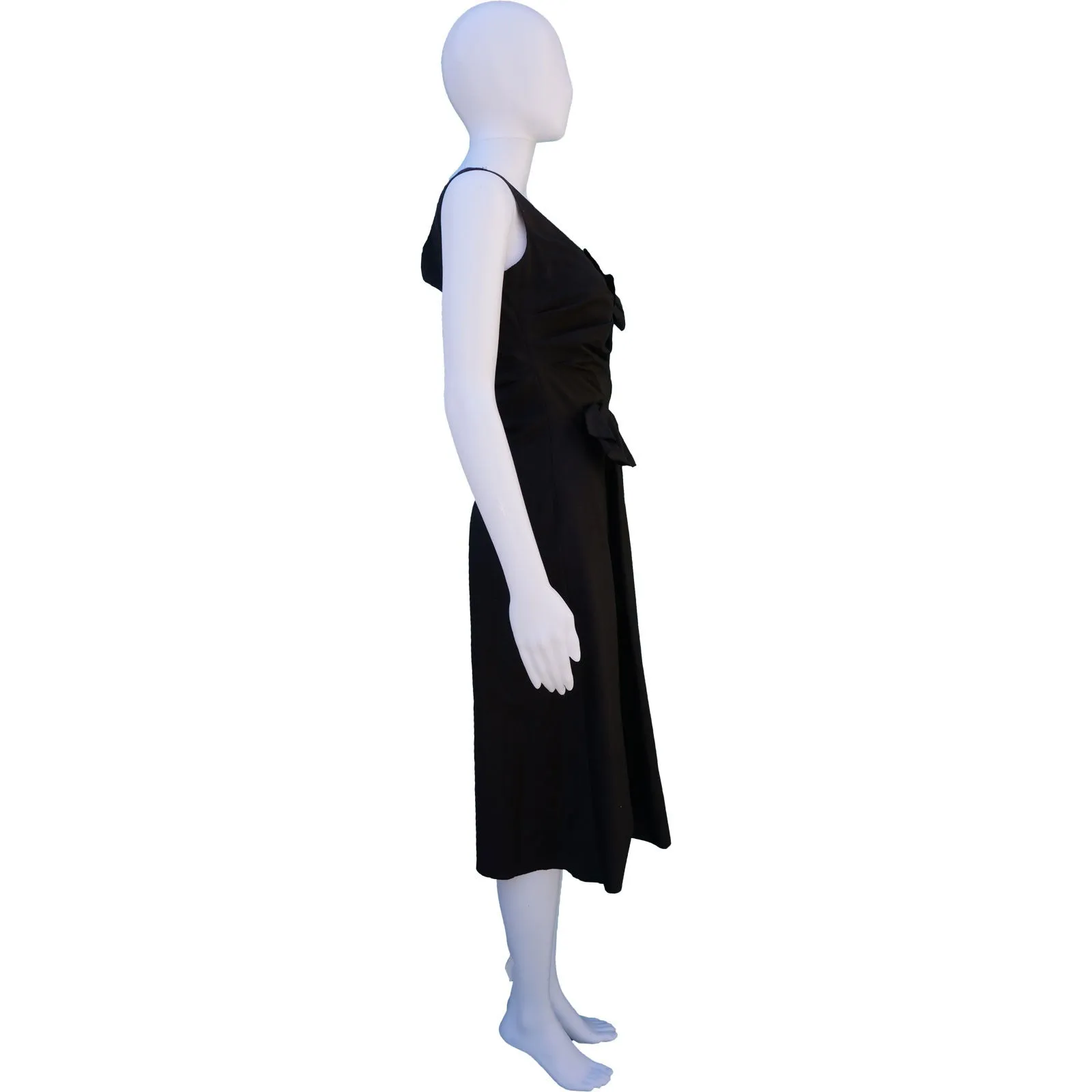 PRADA BOW-ACCENTED MIDI DRESS