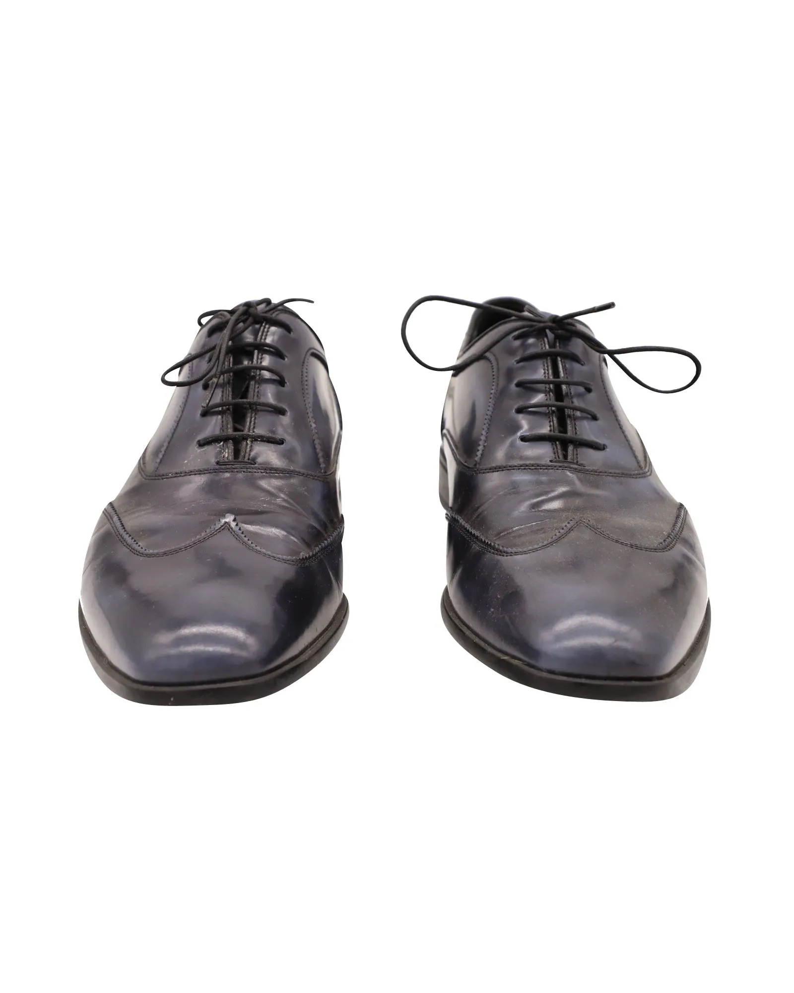 Prada Brogues Shoes in Blue Leather