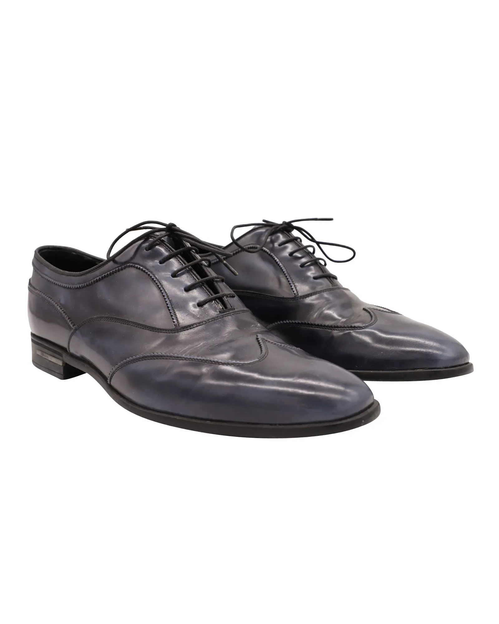 Prada Brogues Shoes in Blue Leather