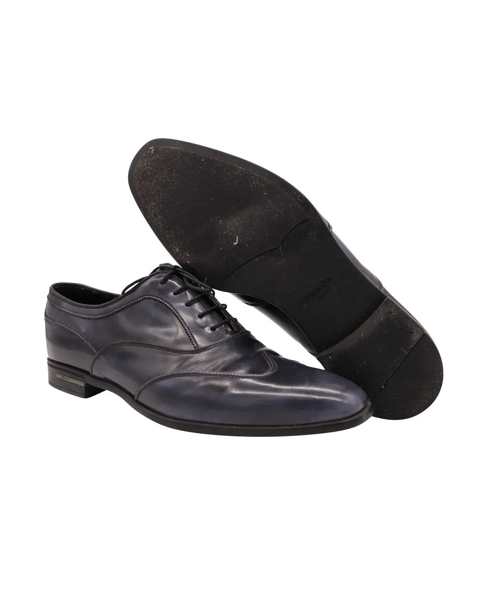 Prada Brogues Shoes in Blue Leather