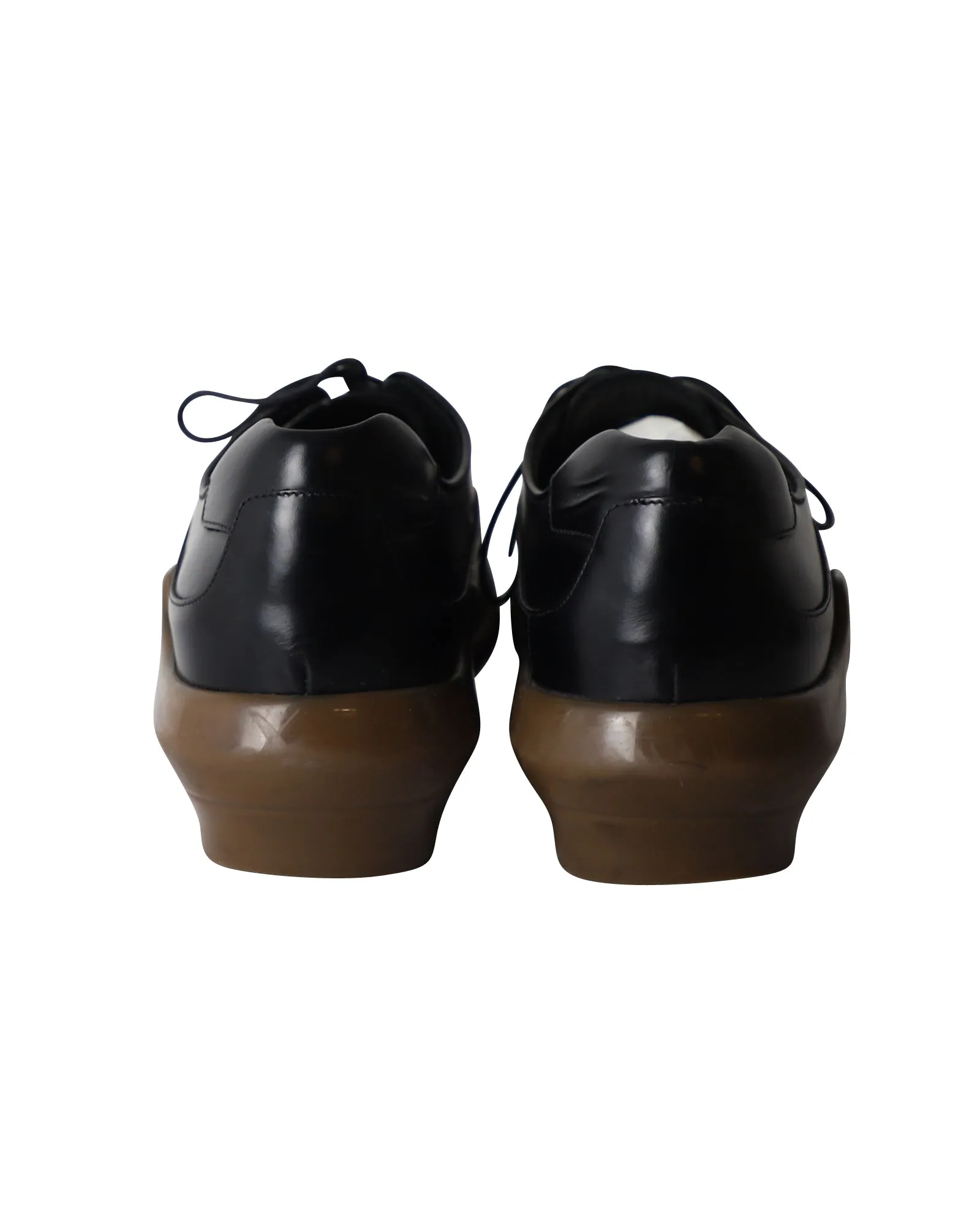Prada Platform Brogues in Black Leather