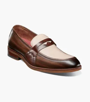 Prichard Moc Toe Penny Slip On-Brown Multi | Stacy Adams Non - skid Prichard Moc Toe Penny Slip On-Brown Multi | Stacy Adams Recycled Rubber Outsole spring styles