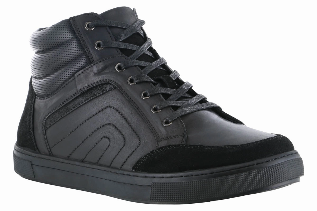 Propet Kenton High Top Casual Sneaker All Black Motion Friendly
