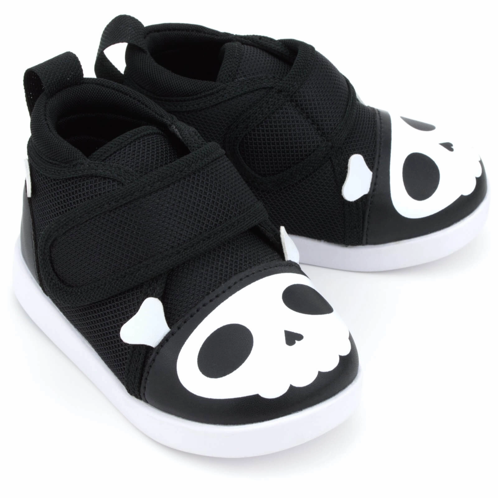 Skull & Crossbones Pirate  Squeaky Toddler Shoes | Black/White Version 2 2025 All Day Comfort Fit Stretchable