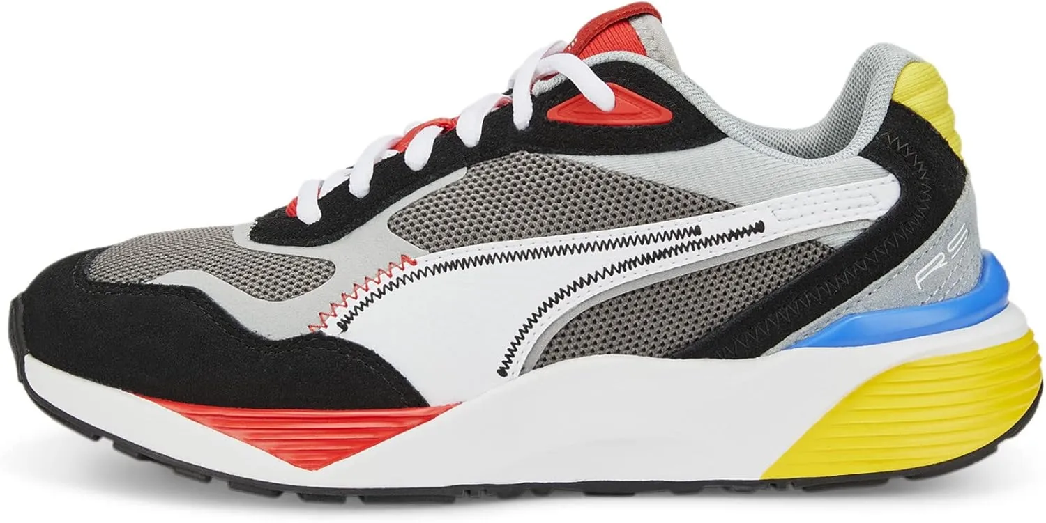 Puma RS-Metric Sneaker, Castlerock-High Risk Red, 4 US Unisex Big Kid