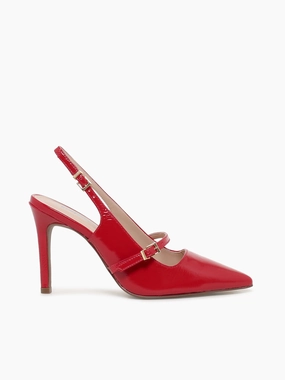 Pura Red Crinkle Leather Fashion Glow Pura Red Crinkle Leather for slow walking
