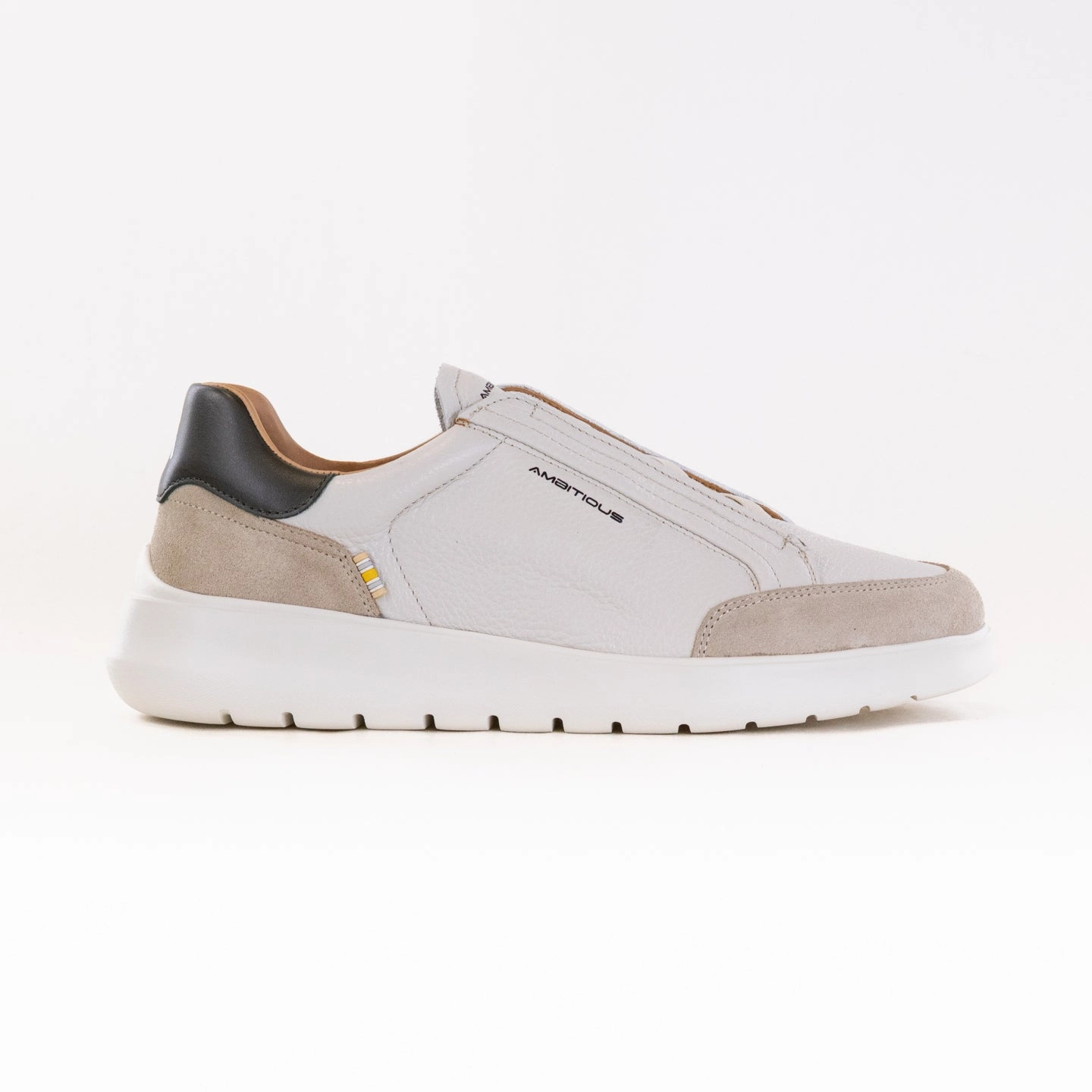 Ambitious Hover Slip-On Sneaker 13721A (Men's) - Beige Leather Combi Comfort Fit Travel
