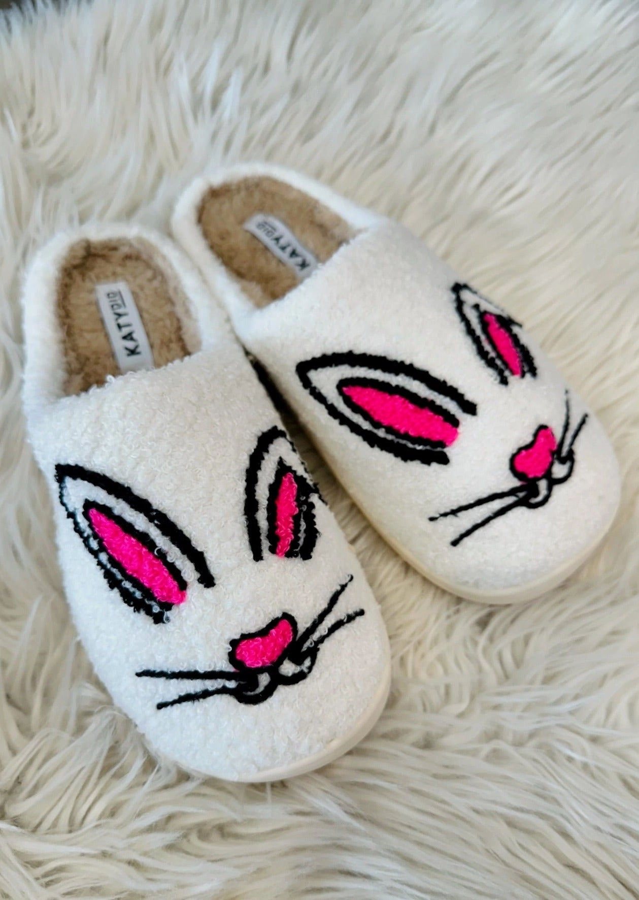 Chase Step Easy To Clean Bunny Face Slippers