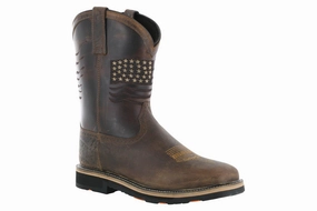 Quick lace Hoss Rushmore Western Rancher Soft Toe Boot Brown Work Ready Work Force Hoss Rushmore Western Rancher Soft Toe Boot Brown