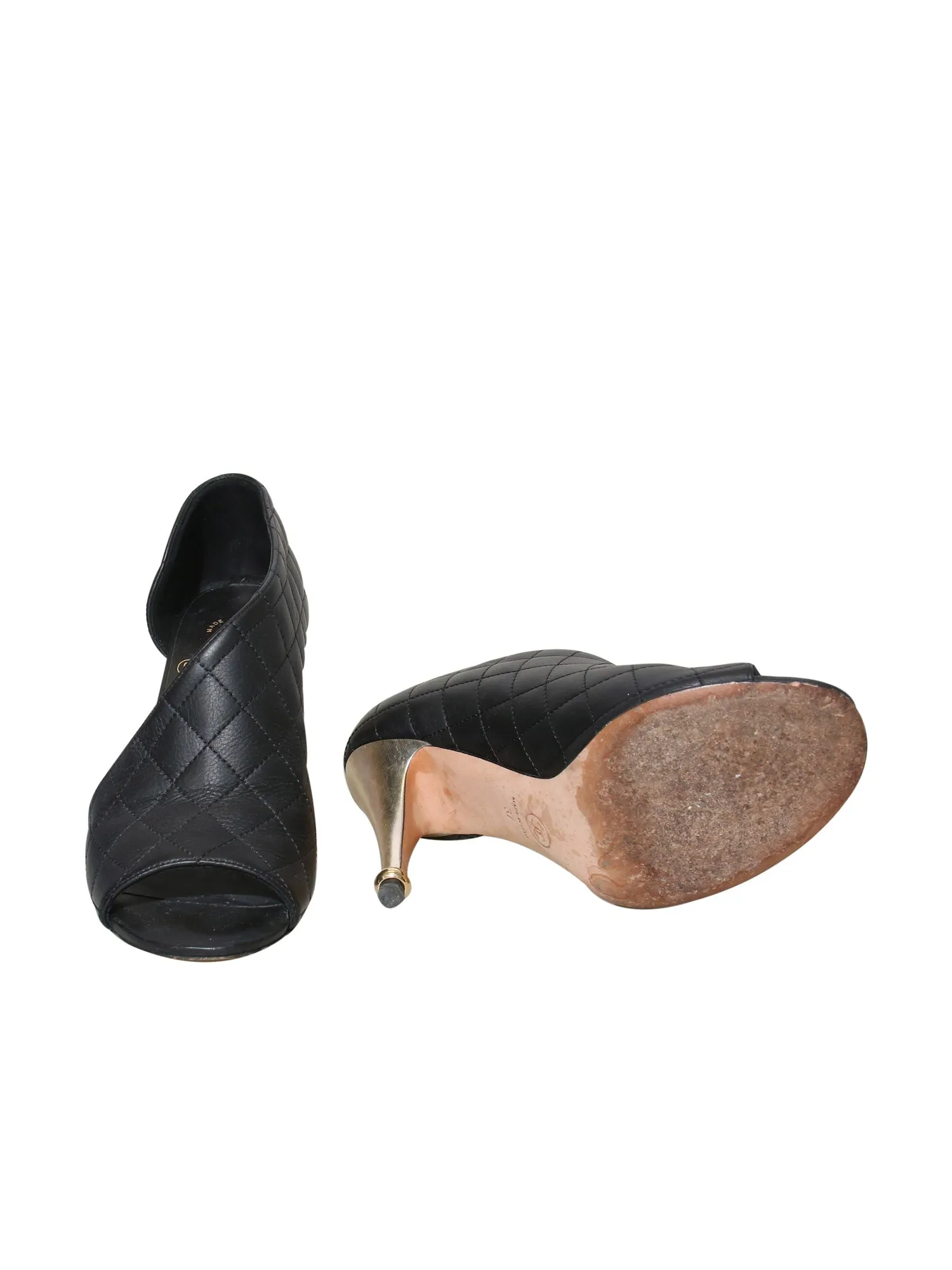 Quilted Leather D'Orsay Pumps