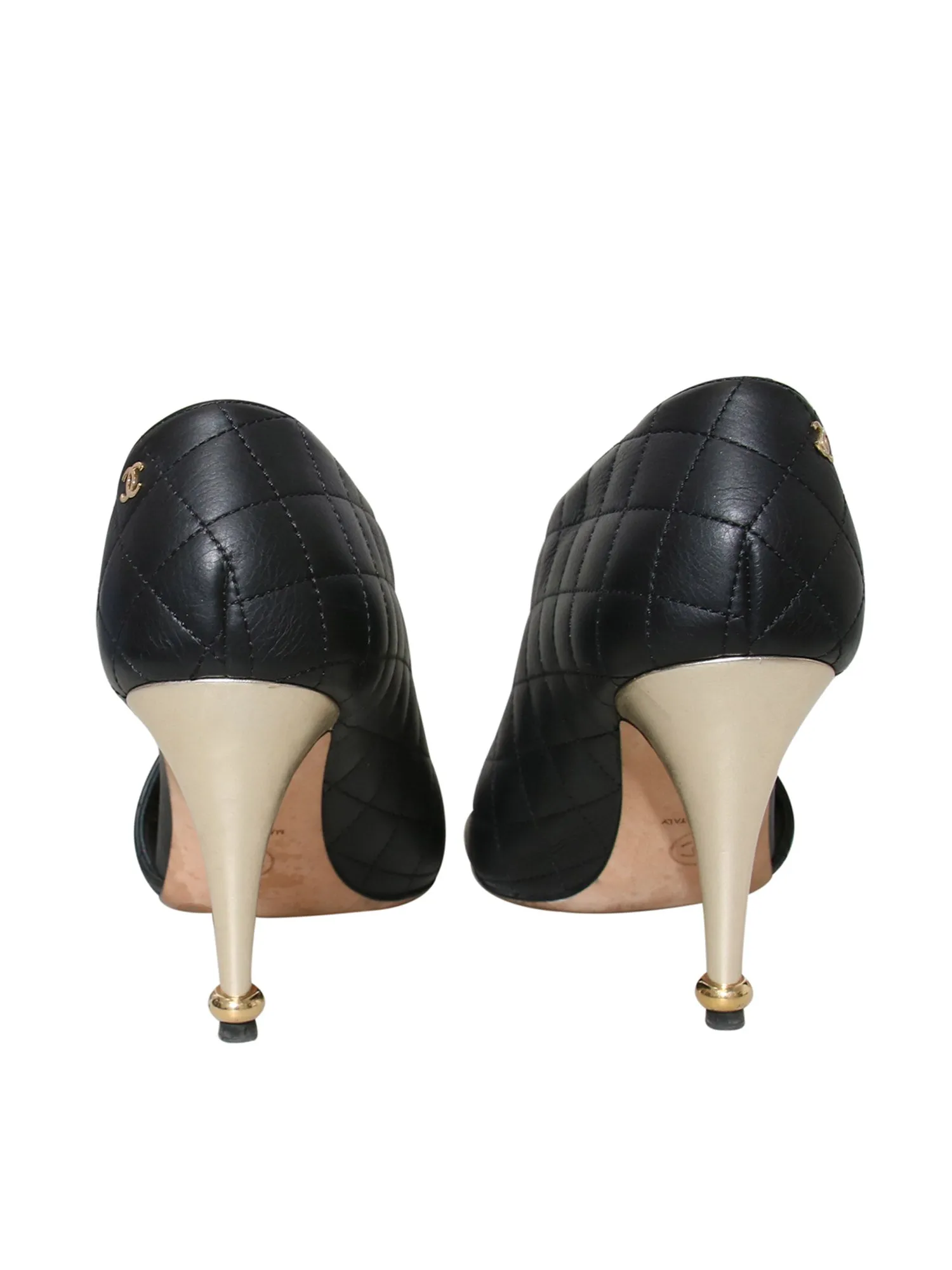 Quilted Leather D'Orsay Pumps