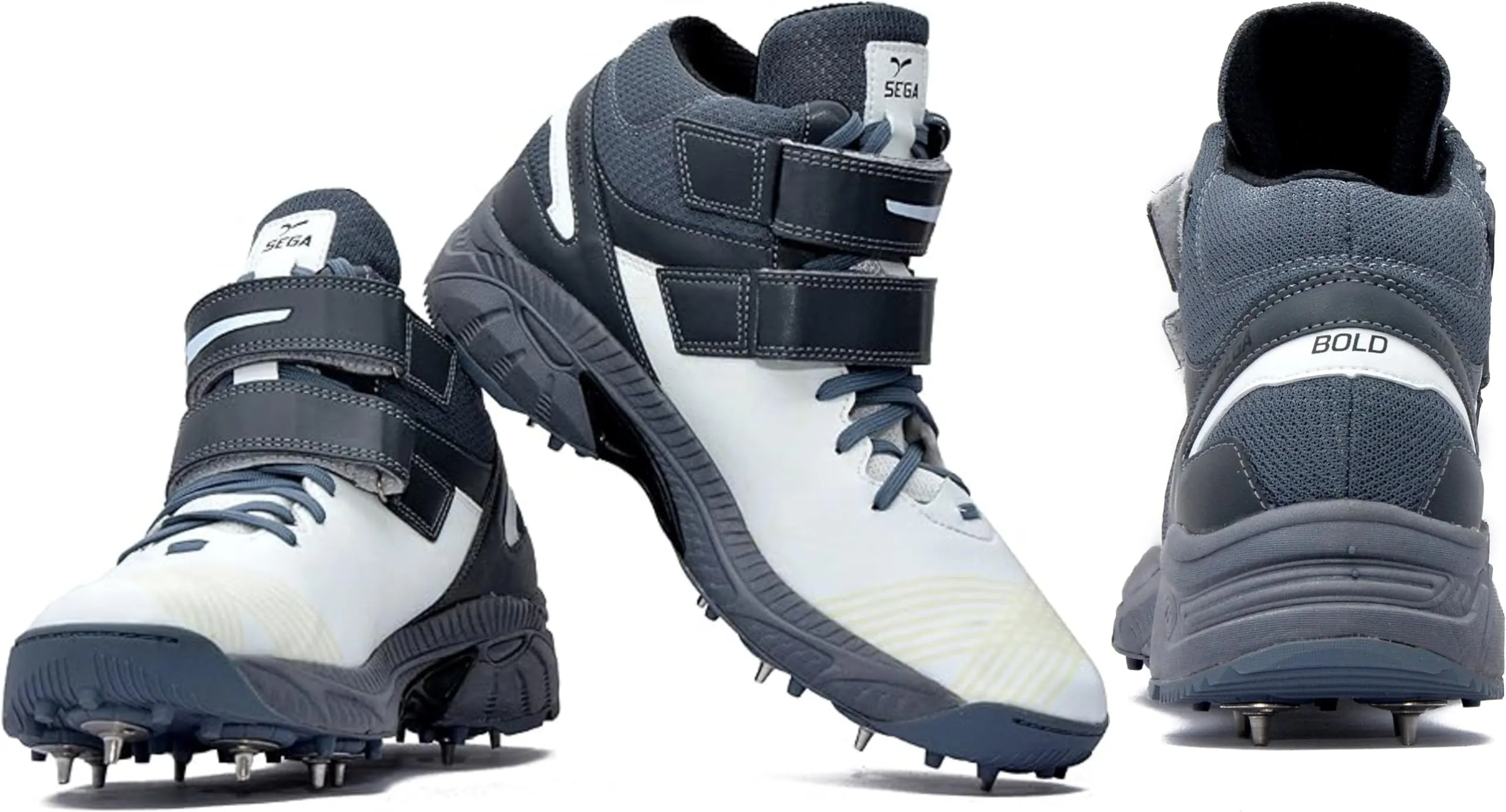 QUIVE SEGA Bold Cricket Shoes Metal Spikes