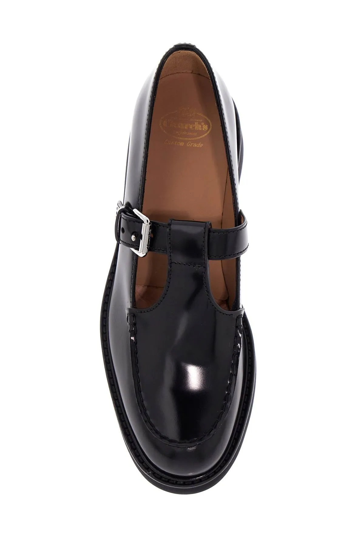 "brushed leather mary-jane DX0107 9EM BLACK