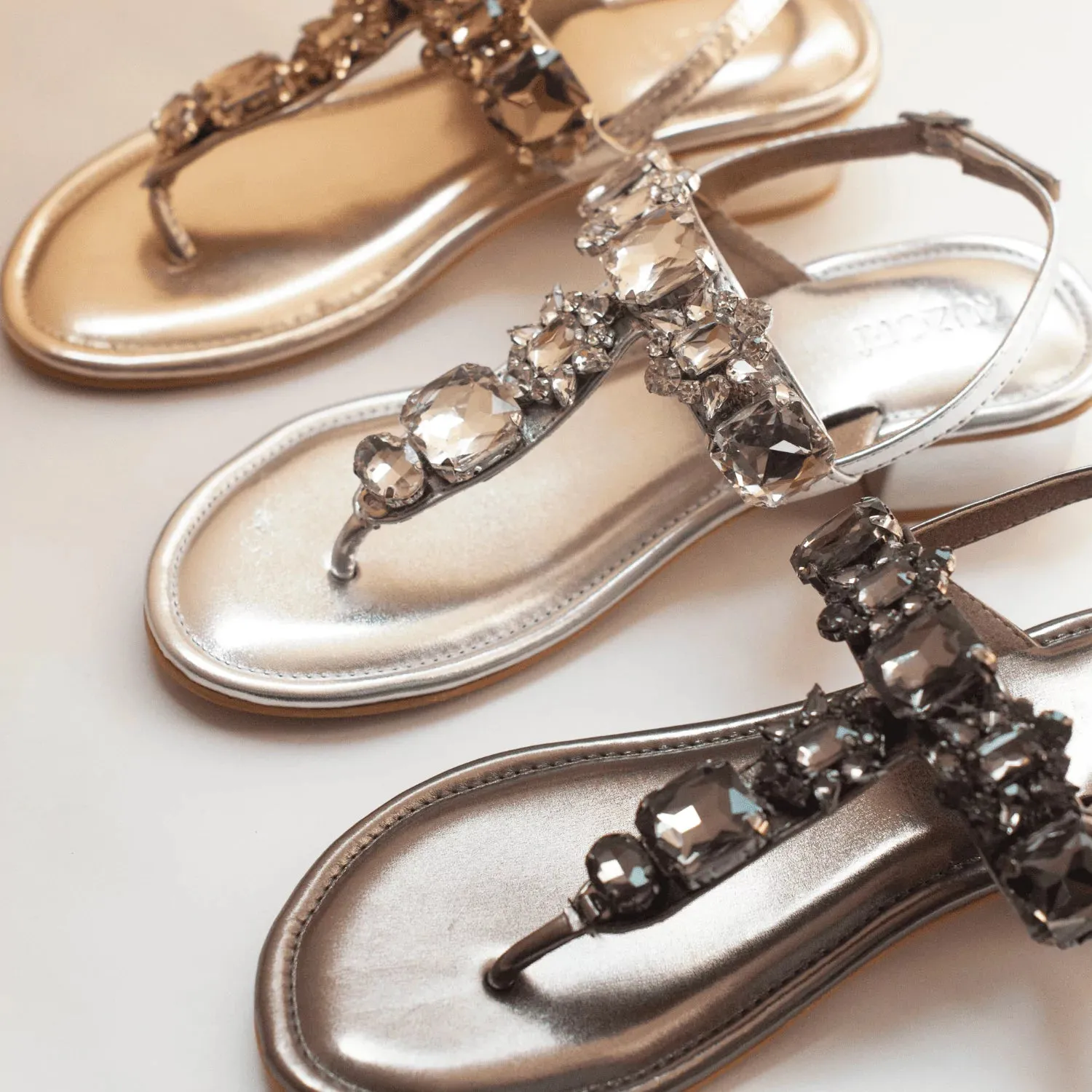 RADIANT Gunmetal Rhinestone Embellished Block Heels