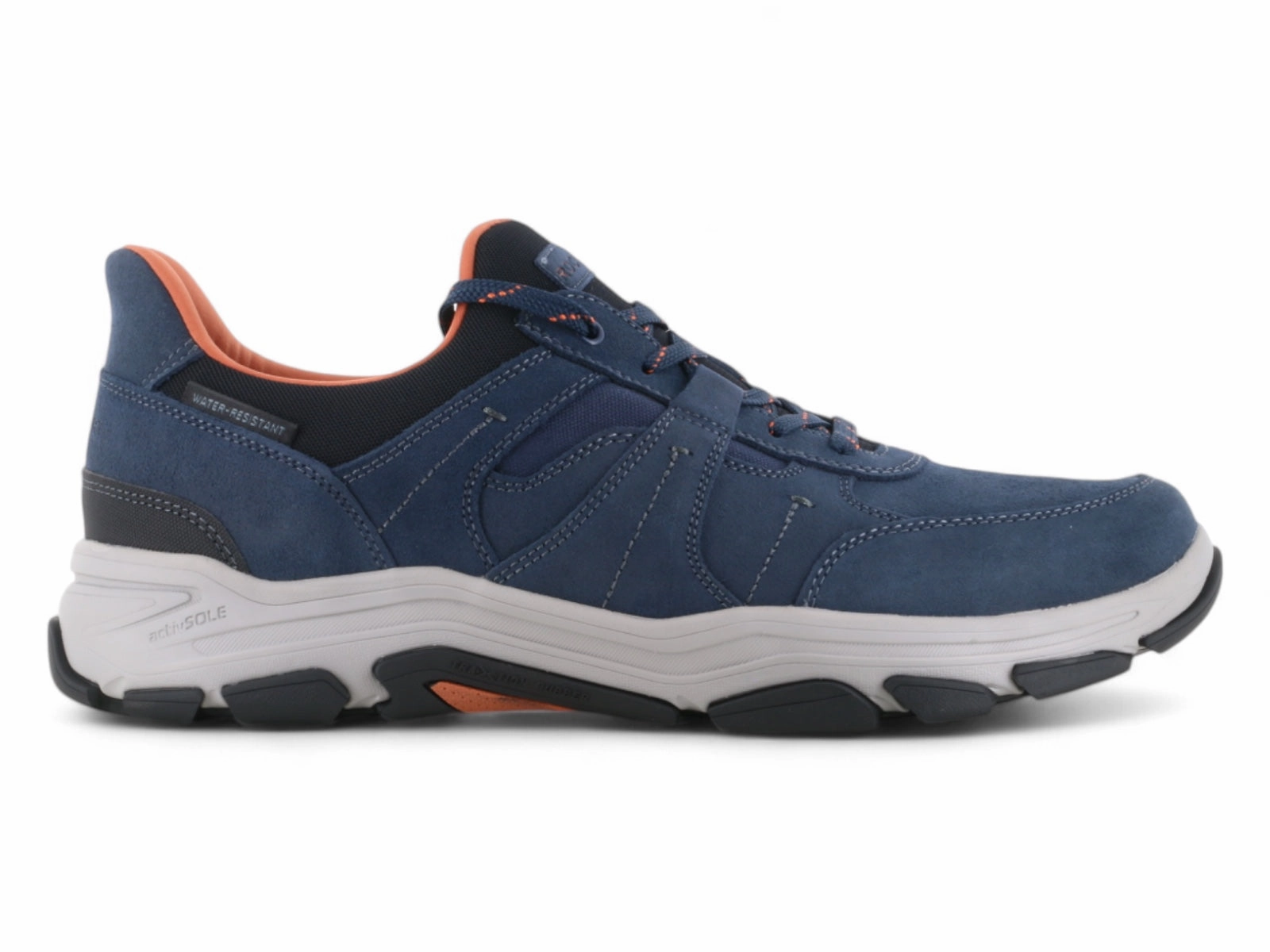 Rockport Rhett Step Activated Walking Shoes Blue Beach Trek Adjustable Lace System