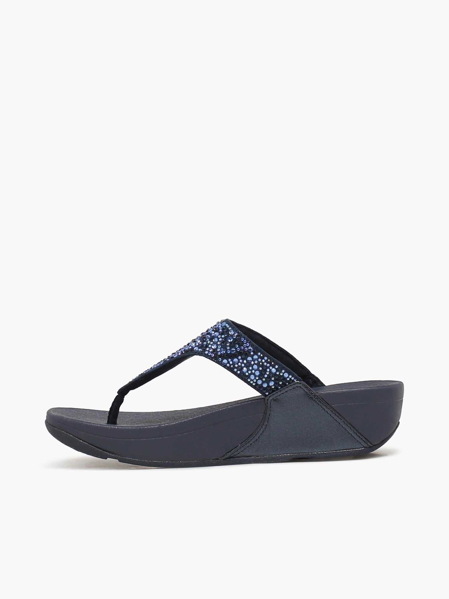 Lulu Crystalmix Toe Midnight Navy Comfy Open-toe Shoes