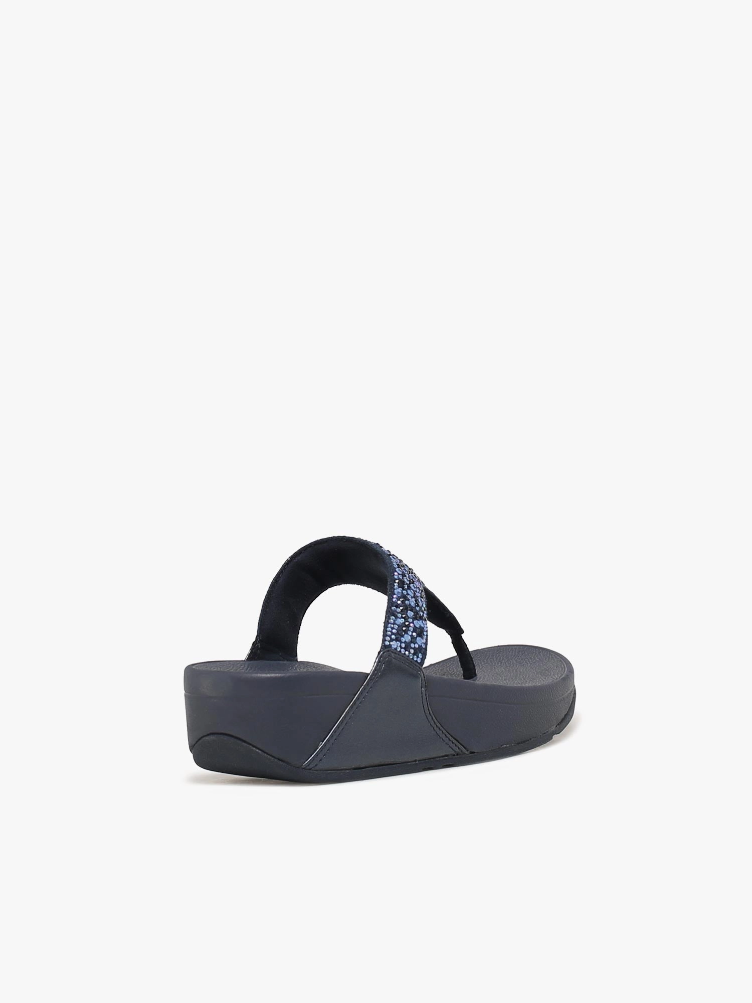 Lulu Crystalmix Toe Midnight Navy Flexible Travel Sandals All Fit