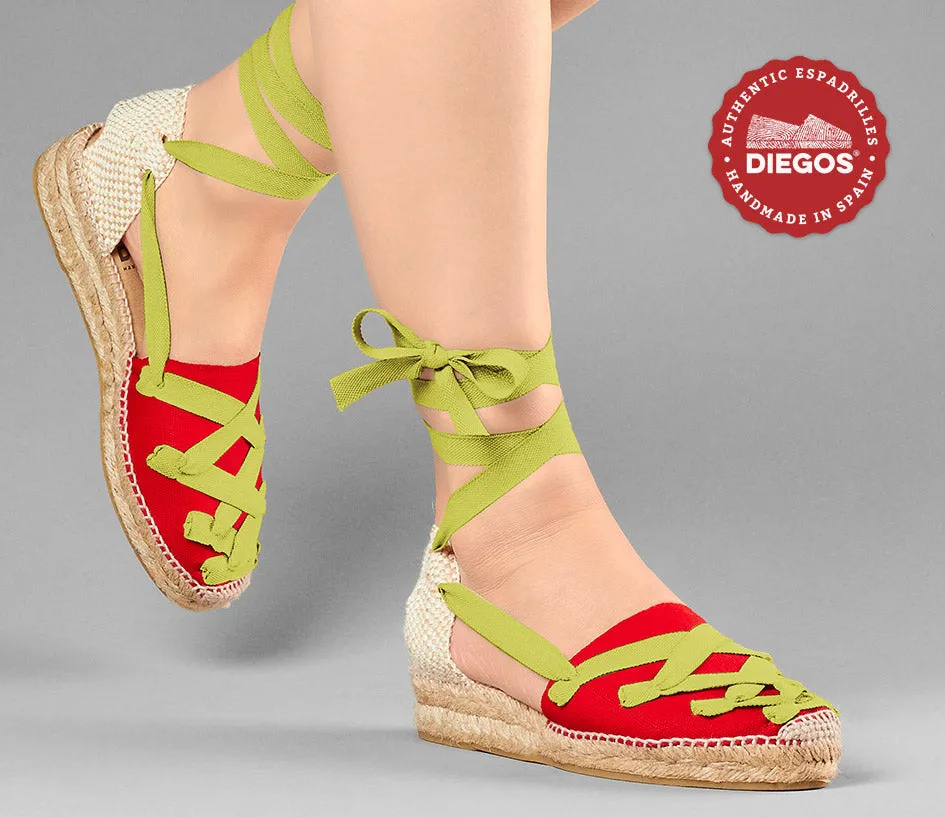 Red Lola low wedge Pamplona espadrilles