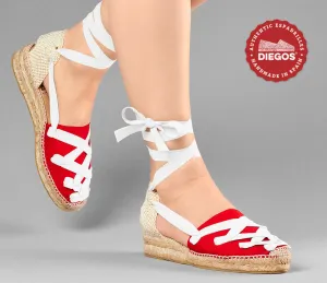 Red Lola low wedge Pamplona espadrilles