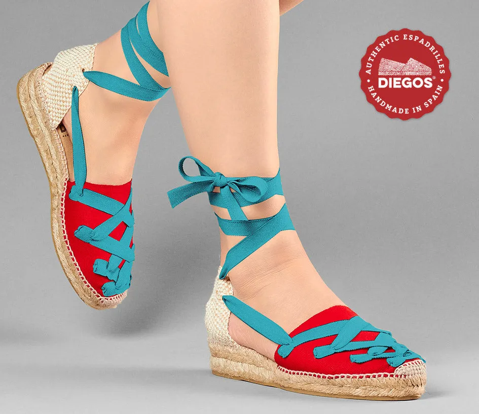 Red Lola low wedge Pamplona espadrilles