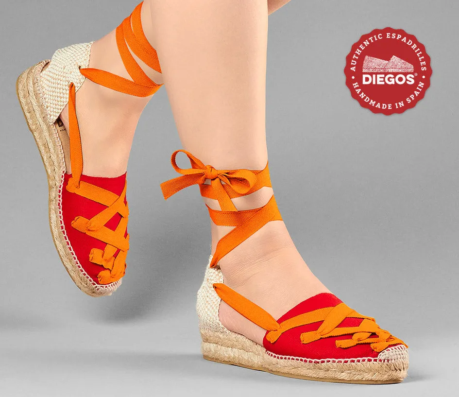 Red Lola low wedge Pamplona espadrilles