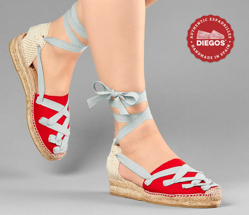 Red Lola low wedge Pamplona espadrilles