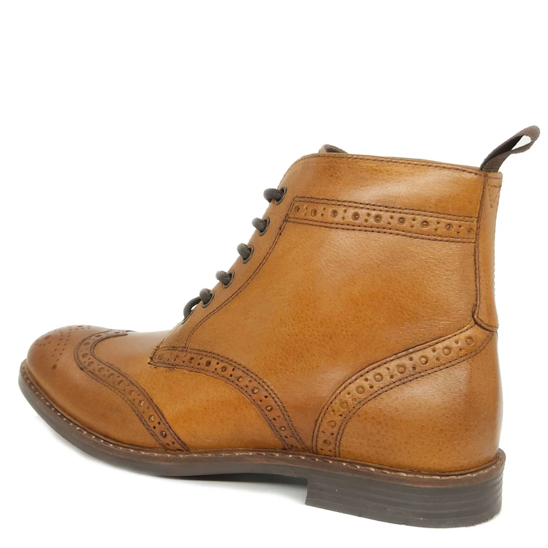 Red Tape Crick Glaven Brogue Lace Up Leather Mens Boots