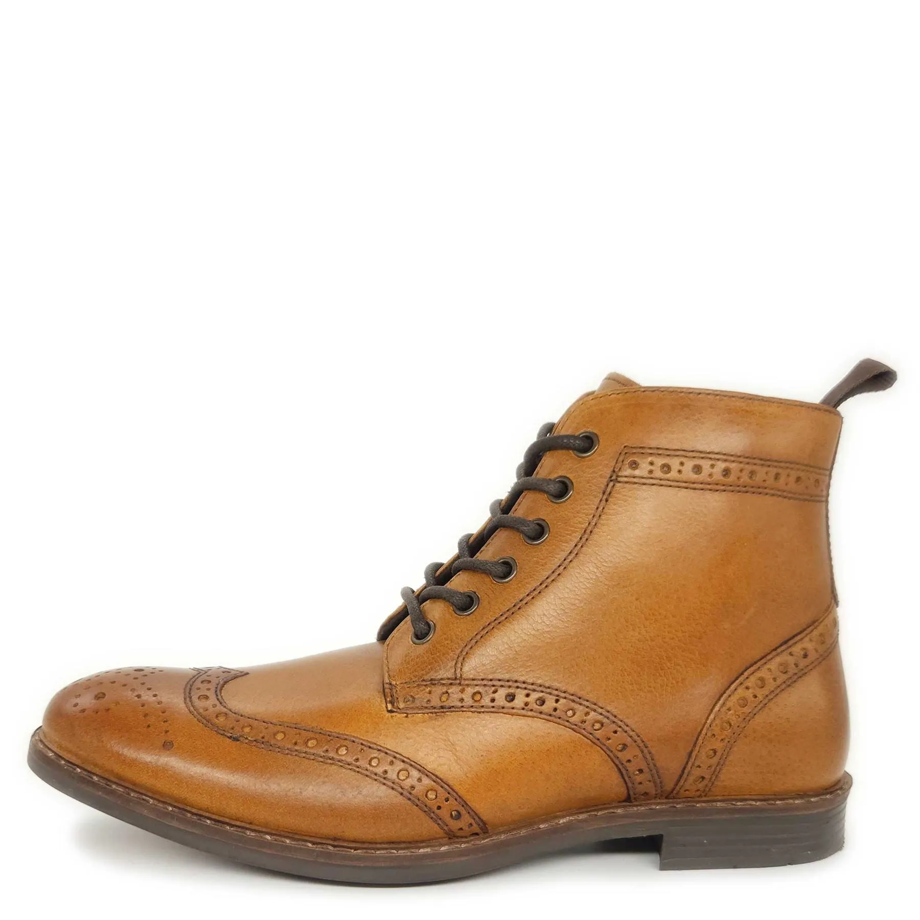 Red Tape Crick Glaven Brogue Lace Up Leather Mens Boots