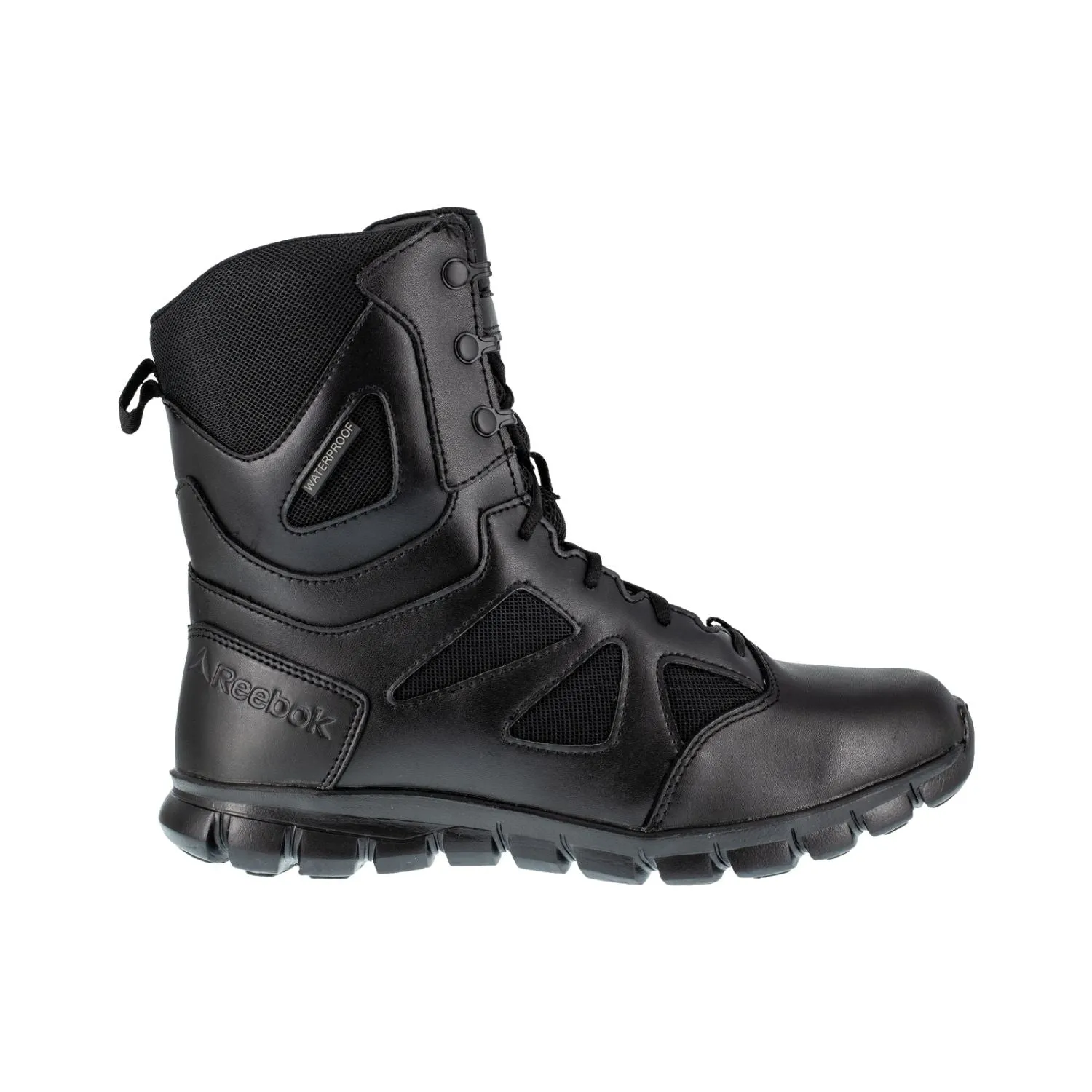 Reebok Sublite Cushion Women's 8" Tactical Waterproof Boot with Side Zipper - Black