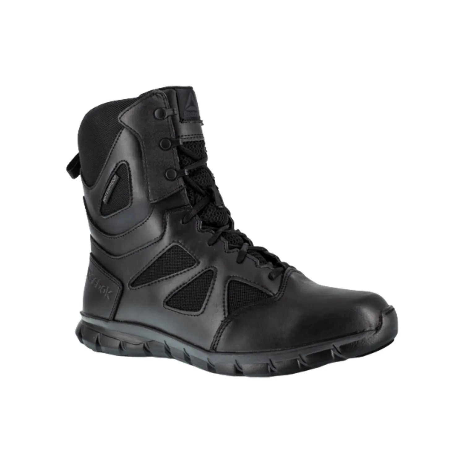 Reebok Sublite Cushion Women's 8" Tactical Waterproof Boot with Side Zipper - Black