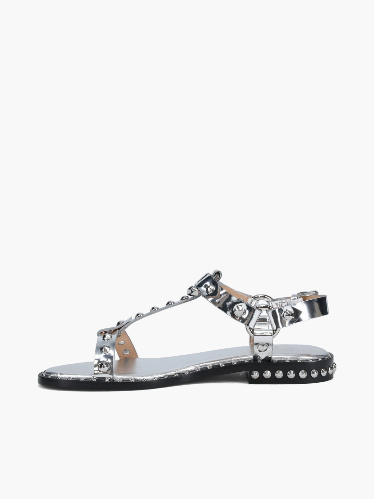 Quick Release Buckle Mechanism Patsy Silver Mirror Leather