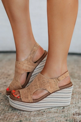 Relax-Wear Sweet Direction Wedges - Cork Skin Fresh Sweet Direction Wedges - Cork