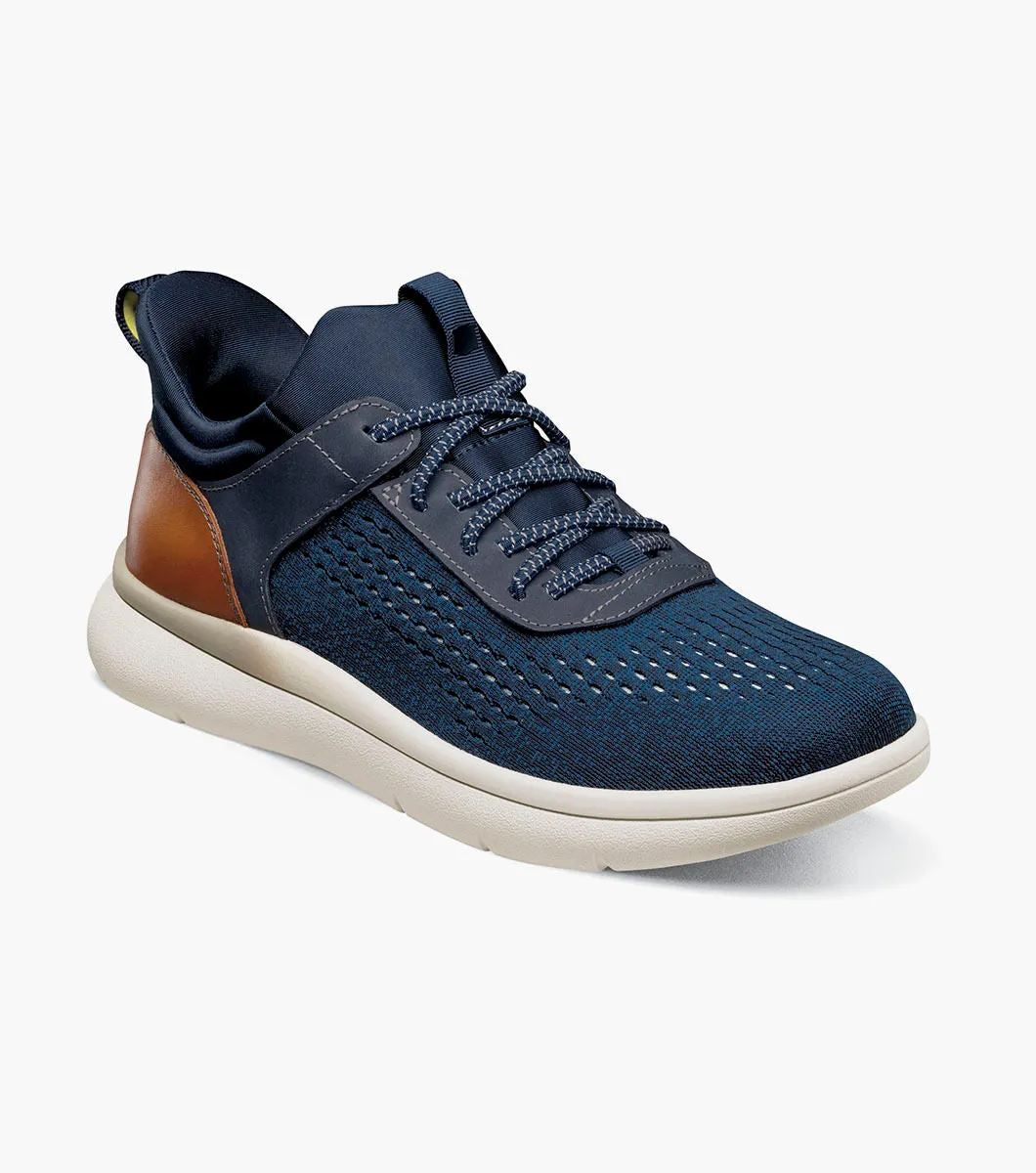 precious irreplaceable Fleet Knit Elastic Lace Sneaker-Navy | Florsheim